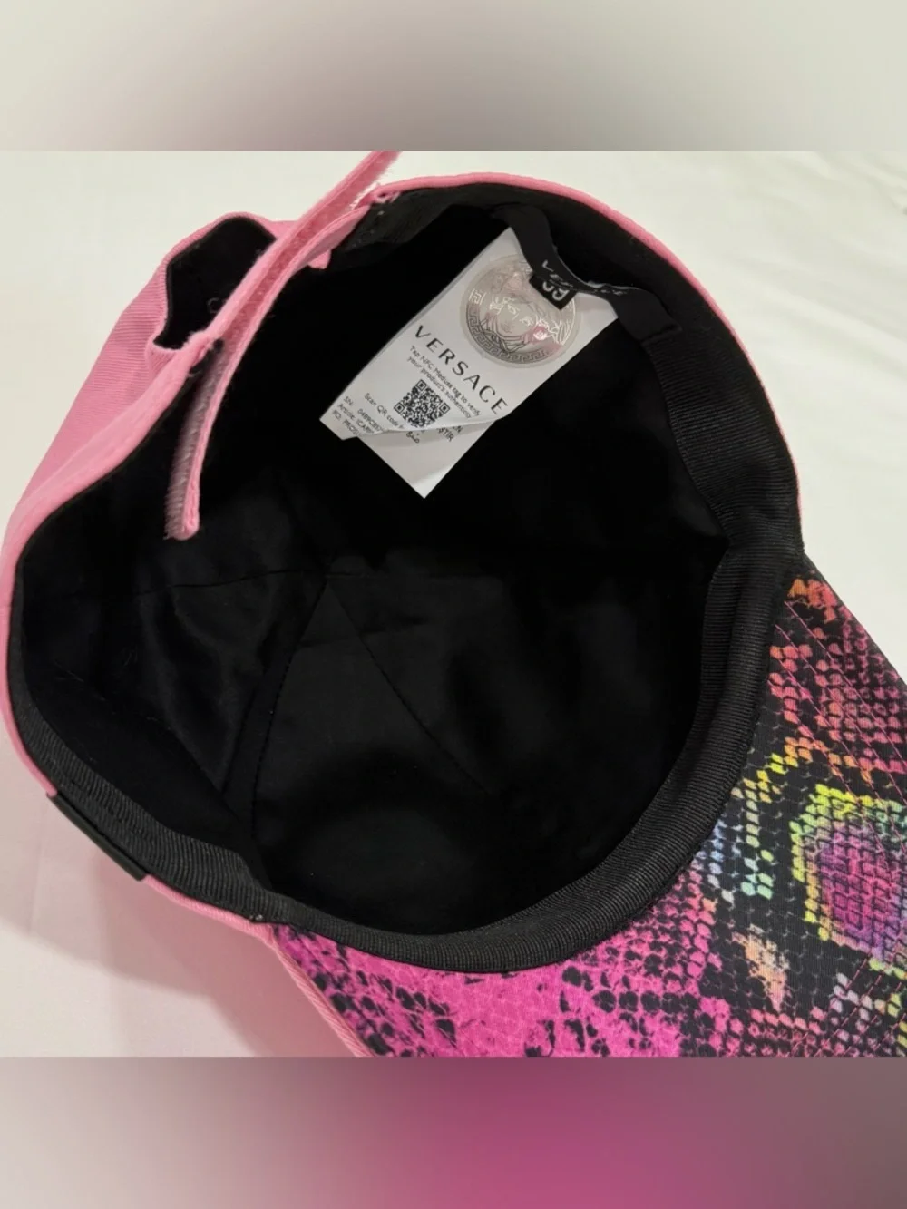 Versace Pink Multicolored Logo- Embroidered Baseball Cap| Size 59| L